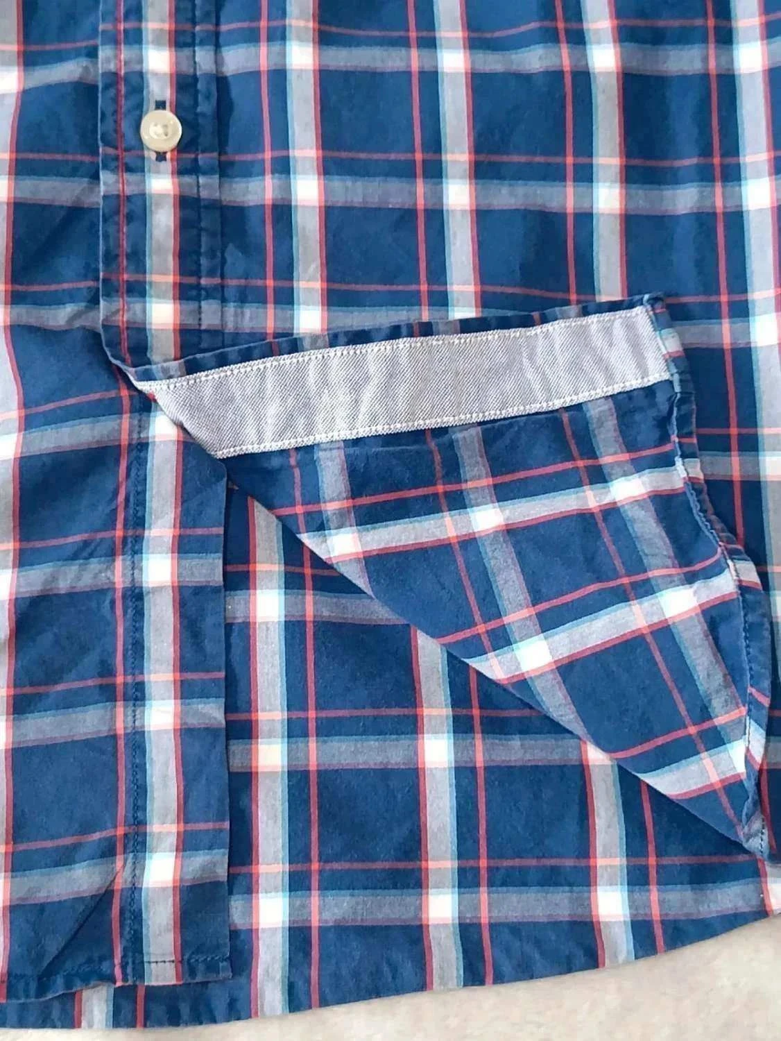 Shirt Tommy Hilfiger classic fit Marine blauw wit rood Vierkanten Maat S – photo 8
